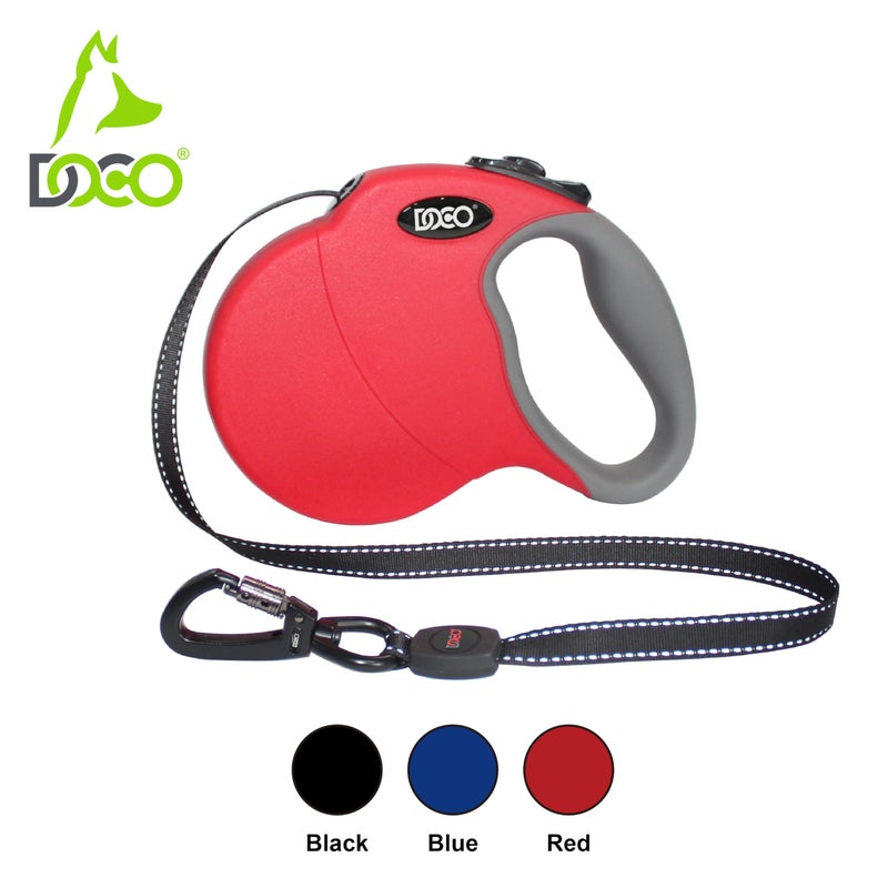 DOCO Dog Leash for Small Dogs - Reflective Rope Lead w/Soft Silicone Grip, Click & Lock Snap Lightweight Leash Dog Leashes, Durable for Walking & Running - Black, Width - 3/8â€, Length - 4FT - Image 3